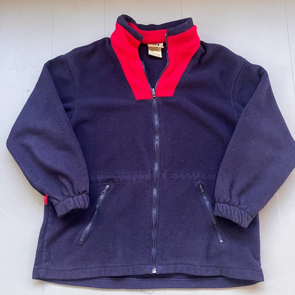 1990s Navy and Red Fleece Jacket